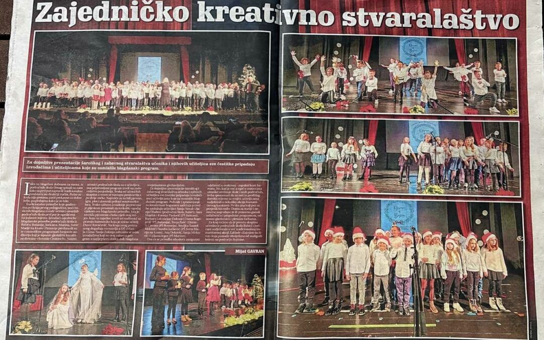 U Ružmarinu Glasa Istre od 26. siječnja 2026. objavljen članak o božićnoj priredbi naših područnih škola